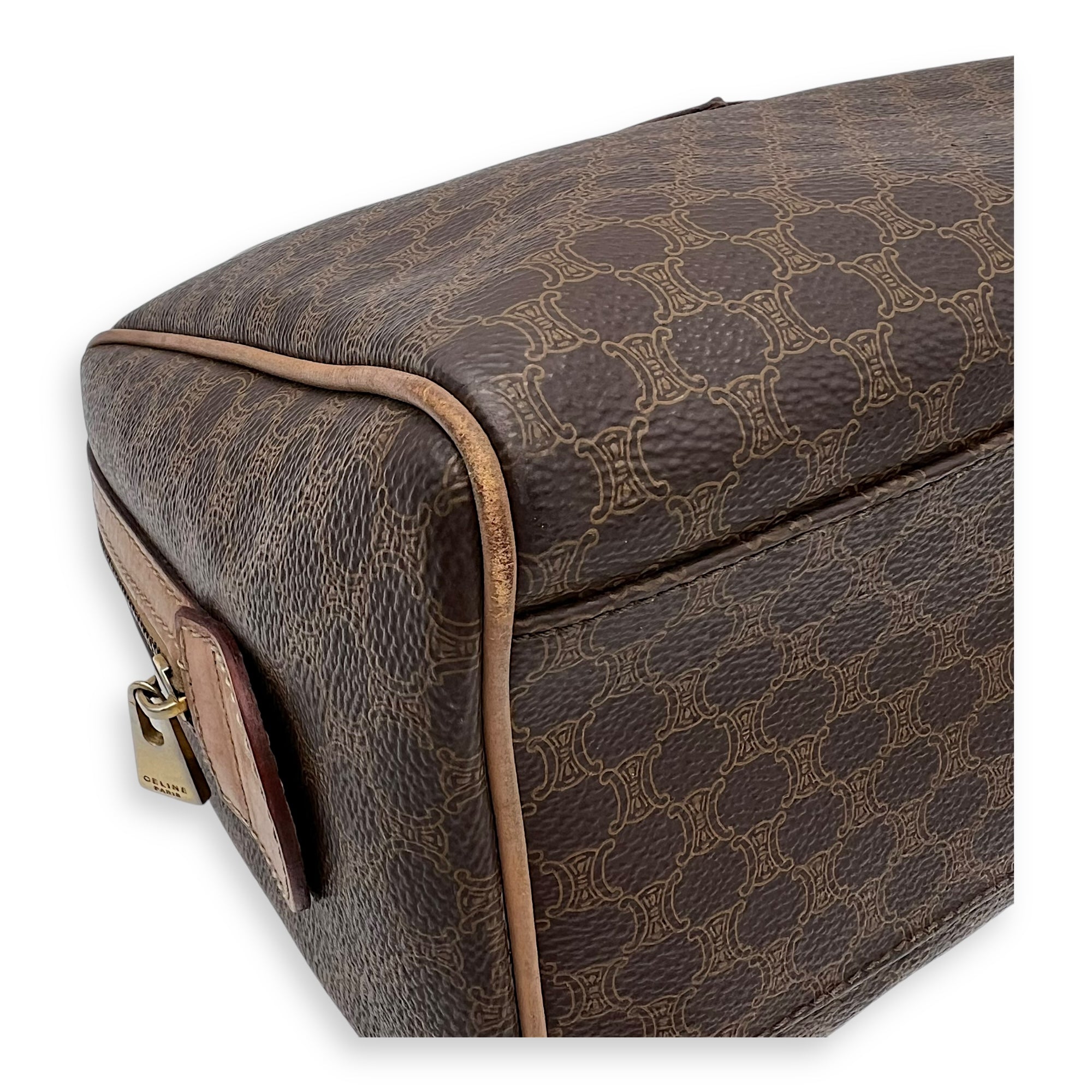 Macadam Top Handle Bag Brown in Coated Canvas, Gold hardware - Image 12