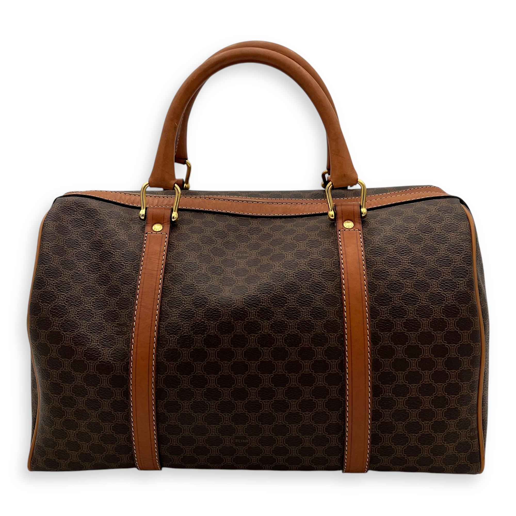 Macadam Top Handle Bag Brown in Coated Canvas, Gold hardware - Image 3