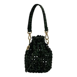 Mon Tresor Crossbody Bag Green in Canvas, Gold hardware