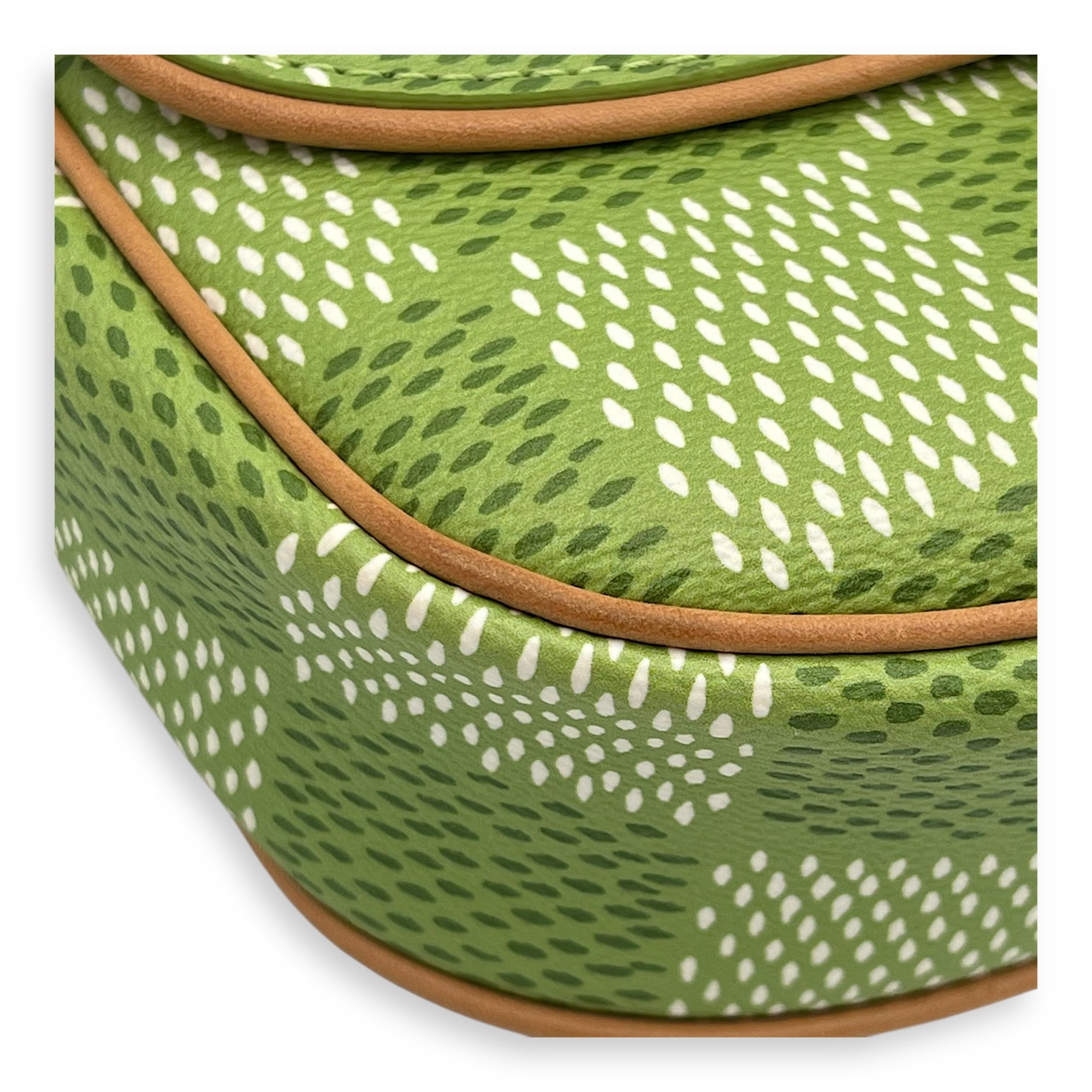 Montsouris Crossbody Bag Green in Coated Canvas, Gold hardware - Image 9