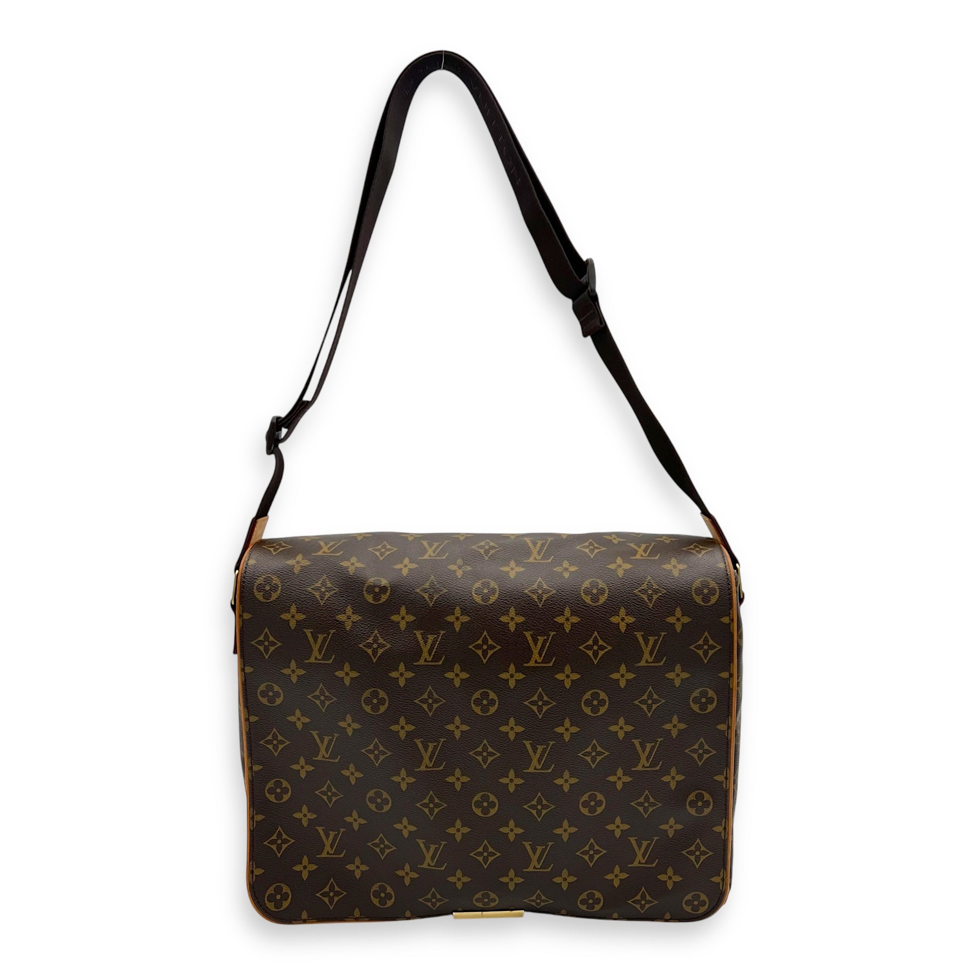 Valmy GM Brown Messenger in Monogram Coated Canvas, Gold hardware - Image 16