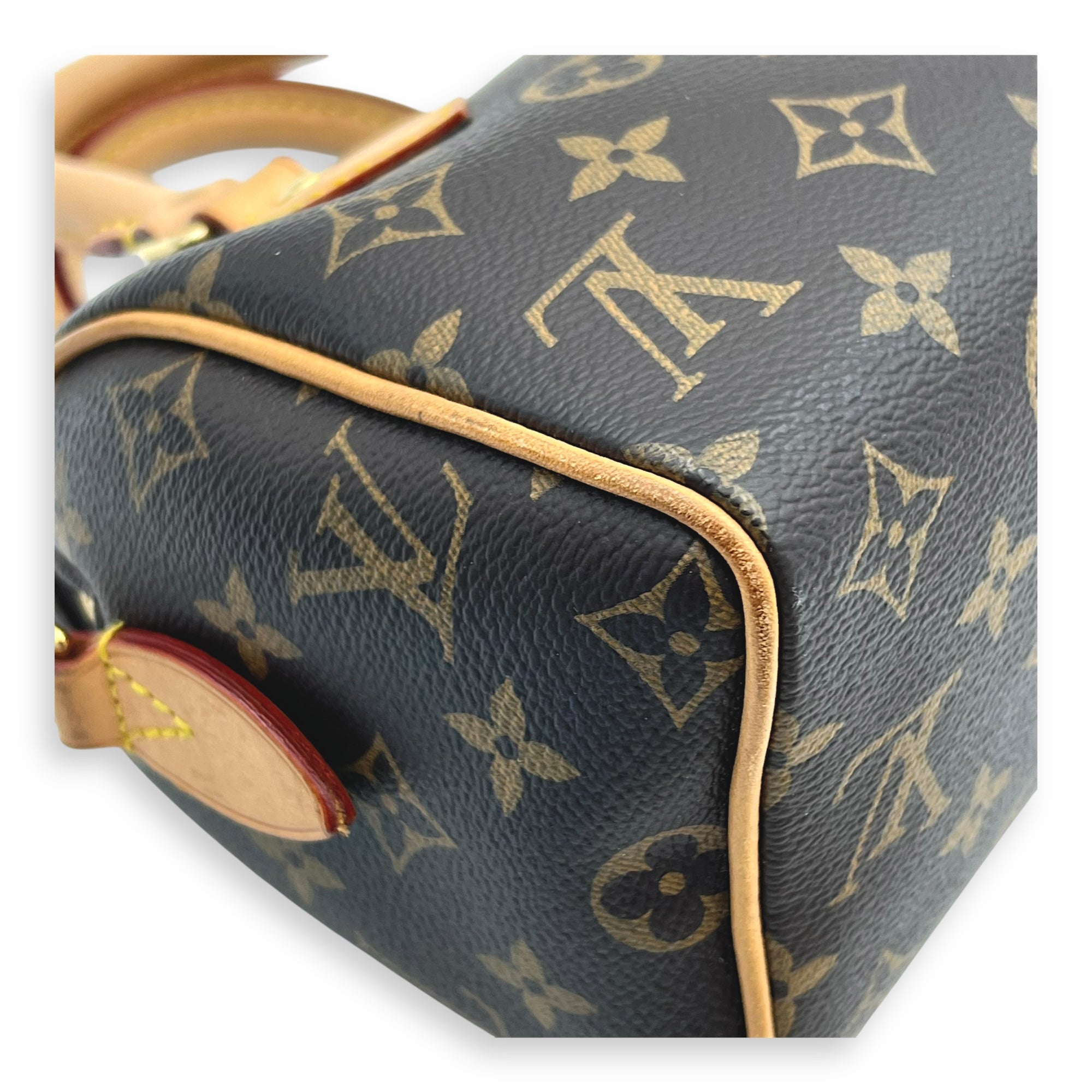 Speedy Top Handle Bag 20 Brown in Monogram Coated Canvas, Gold hardware - Image 8