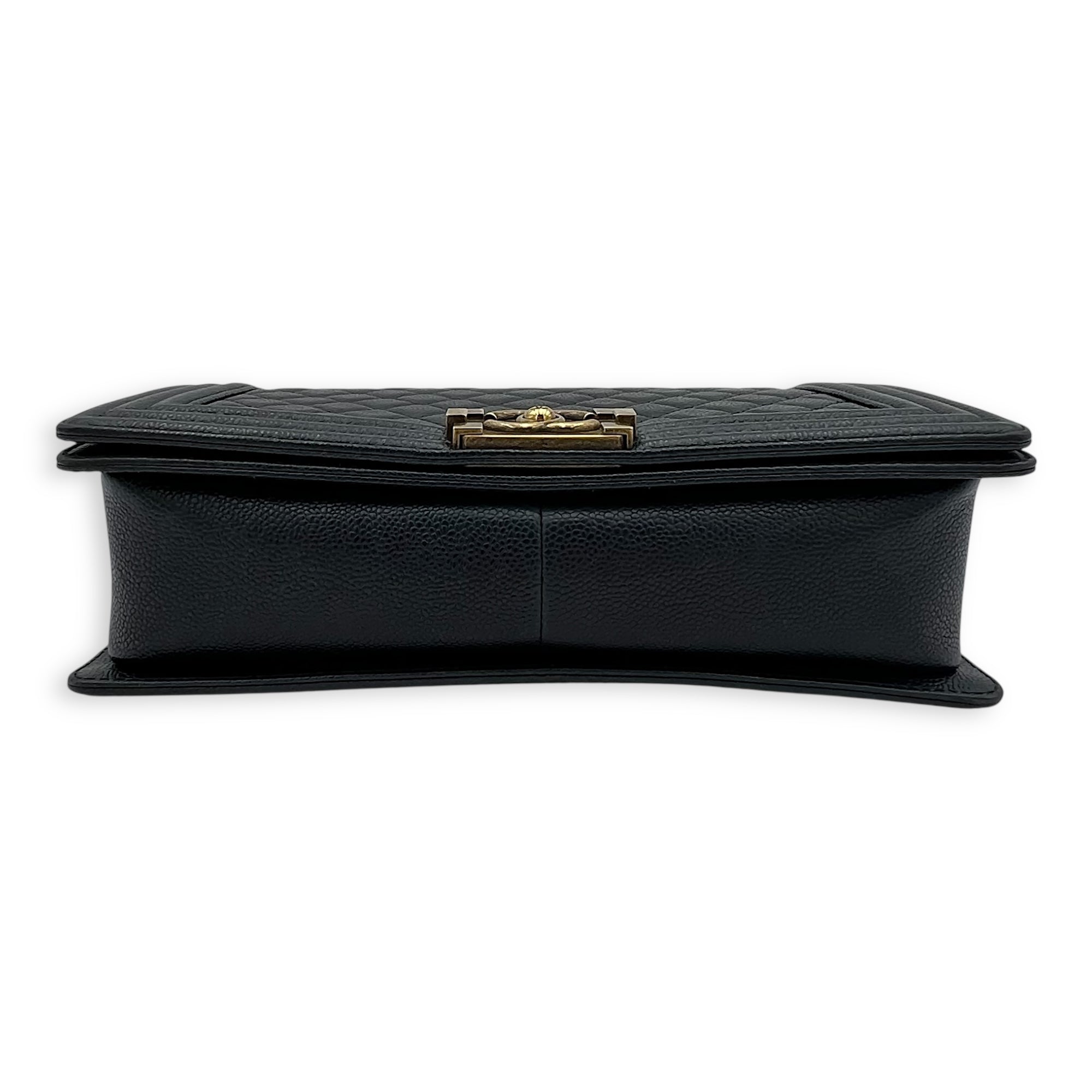 Boy New Medium Blue Shoulder Bag in Caviar Leather, Gold hardware - Image 6