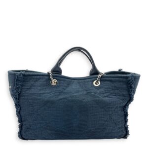 Deauville Tote Bag Blue in Fabric, Silver hardware