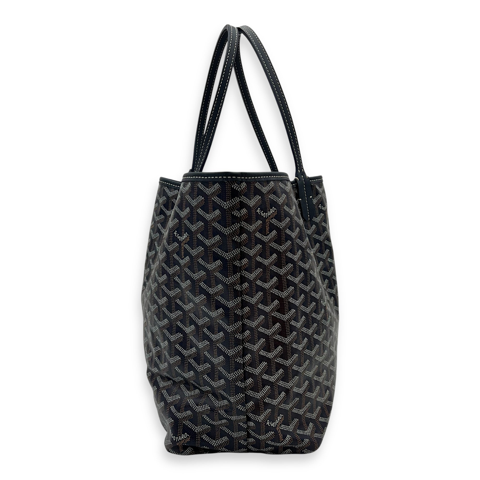 Saint Louis PM Blue Tote Bag in Coated Canvas, Silver hardware - Image 4