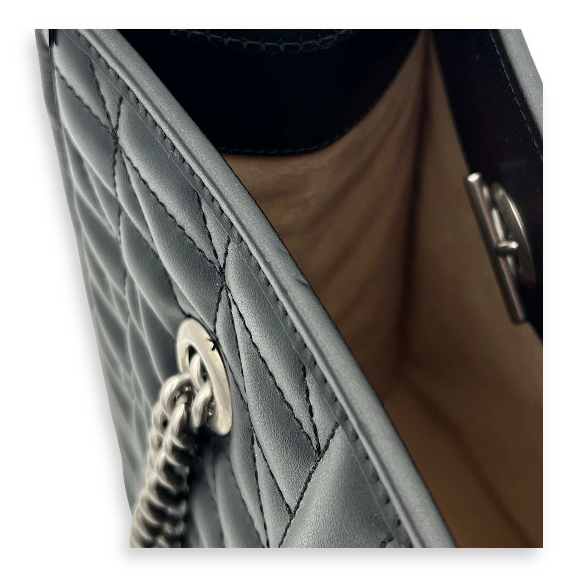 GG Marmont Tote Bag Black in Calfskin, Silver hardware - Image 10