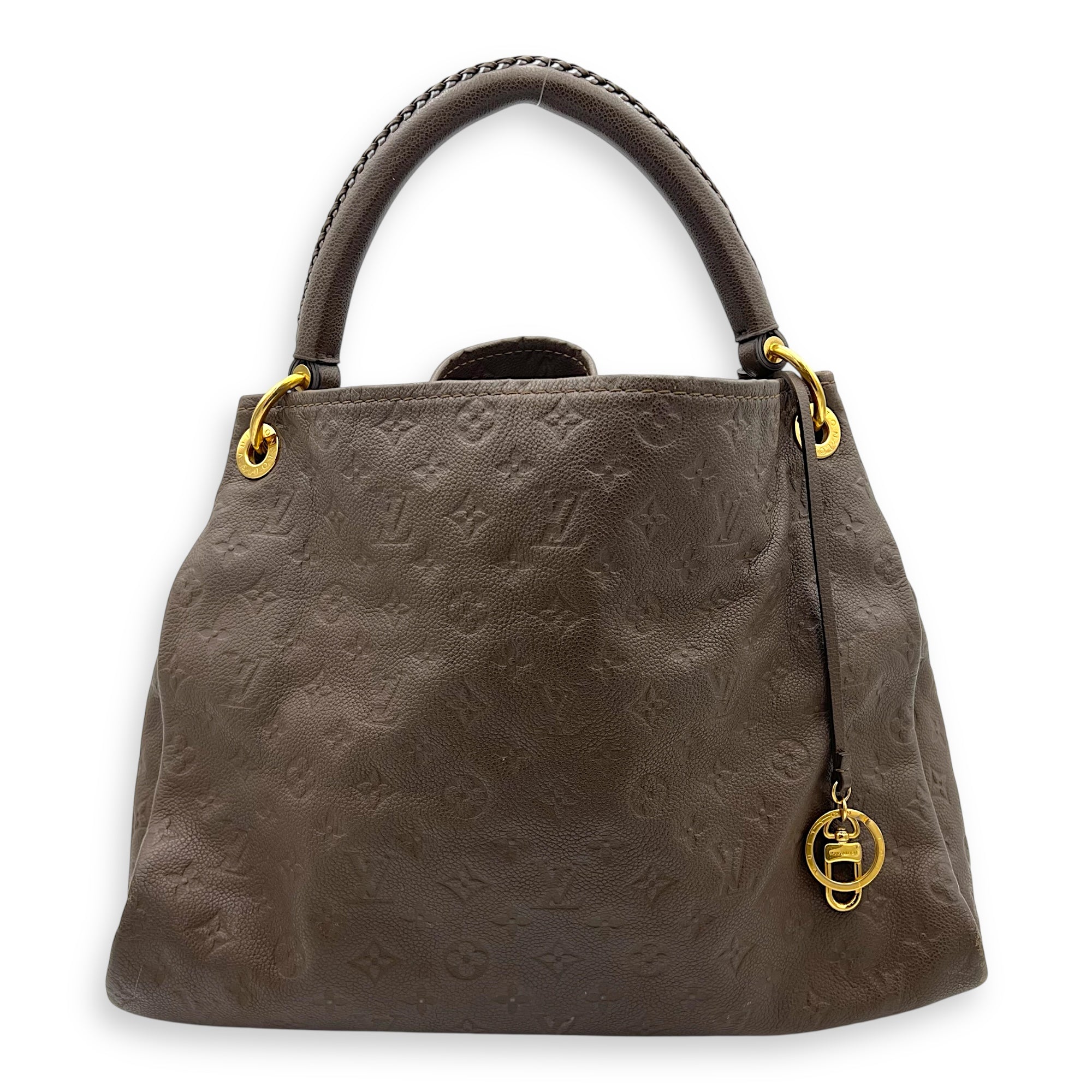 Artsy Shoulder Bag Brown in Empreinte Leather, Gold hardware