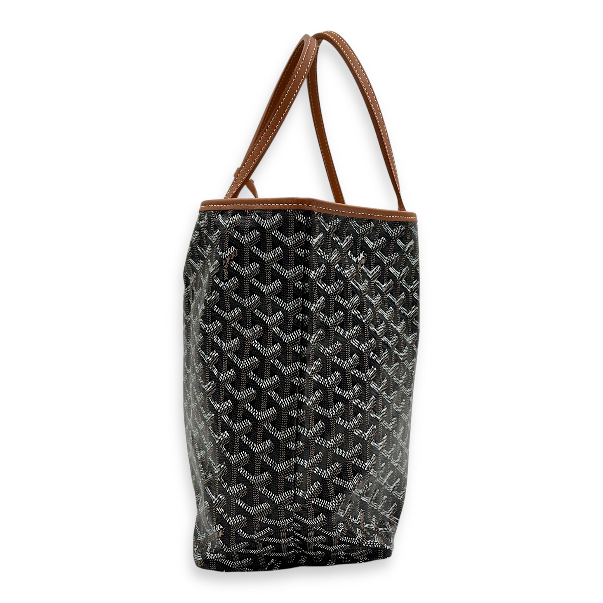 Saint Louis PM Brown Tote Bag in Coated Canvas, Silver hardware - Image 5