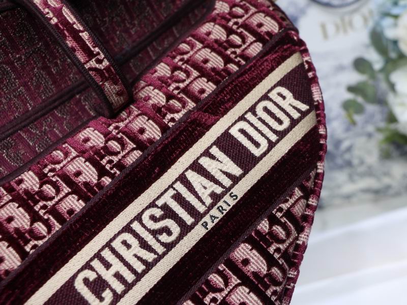 Saddle Bag Burgundy Dior Oblique - Image 7