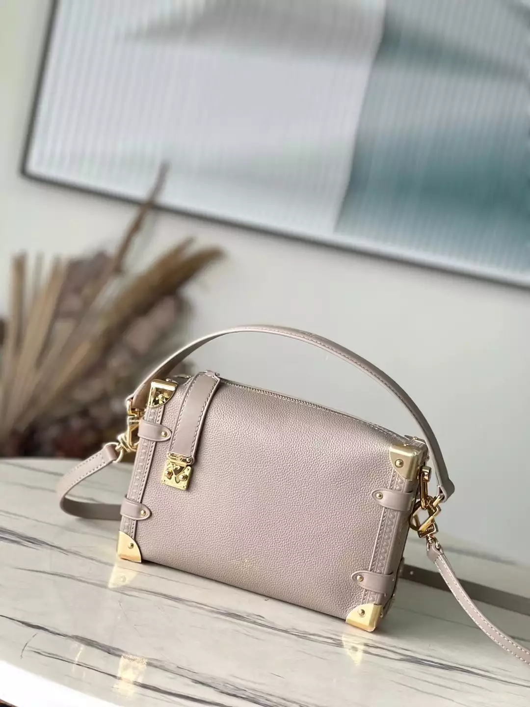 Side Trunk MM Taupe Grained Calf Leather - Repbags.ru - Image 3