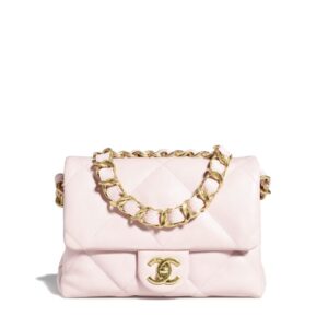 Small Flap Bag Lambskin & Gold-Tone Metal Light Pink - CB012