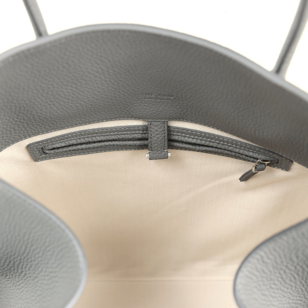 The Row Soft Margaux 17 Bag Timouse Grey Calfskin Silver Hardware - Image 11
