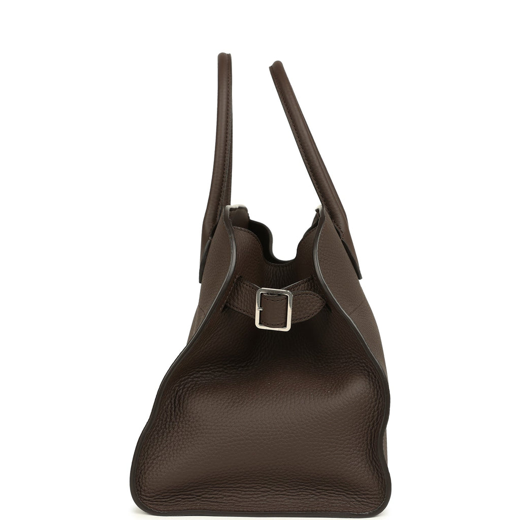 The Row Soft Margaux 12 Bag Deep Brown Calfskin Silver Hardware - Image 4