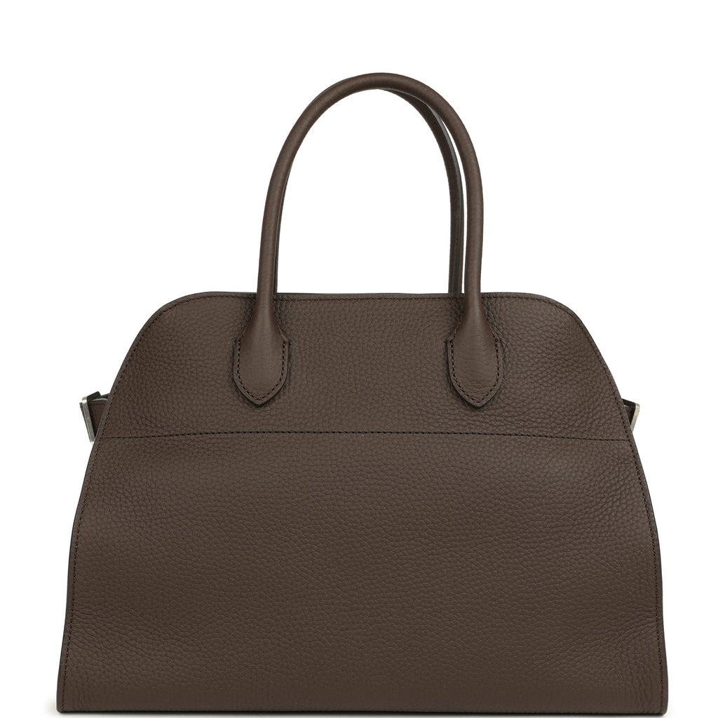 The Row Soft Margaux 12 Bag Deep Brown Calfskin Silver Hardware - Image 5