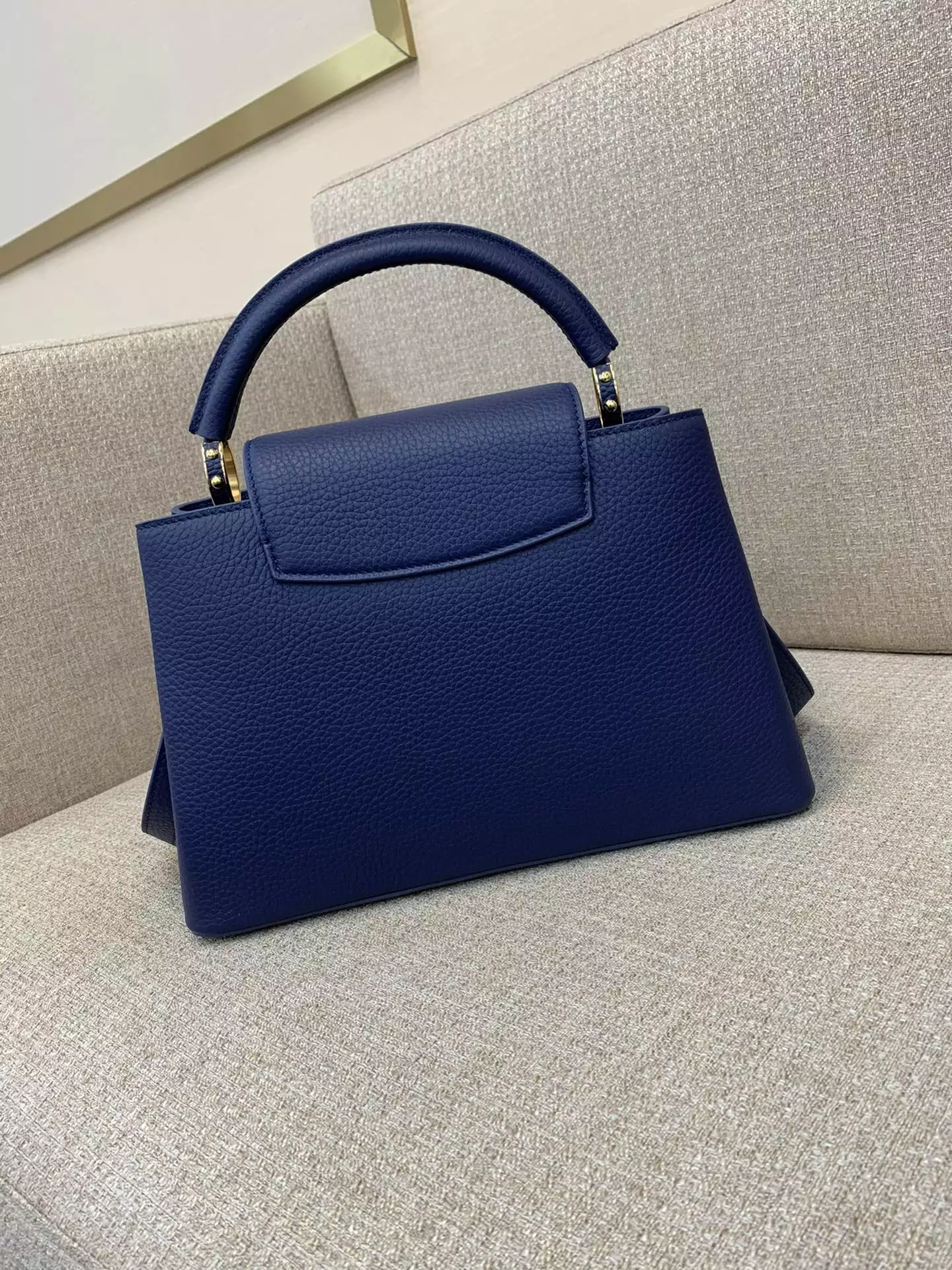 Capucines MM Blossom Chain Handbag French Blue - Repbags.is - Image 5