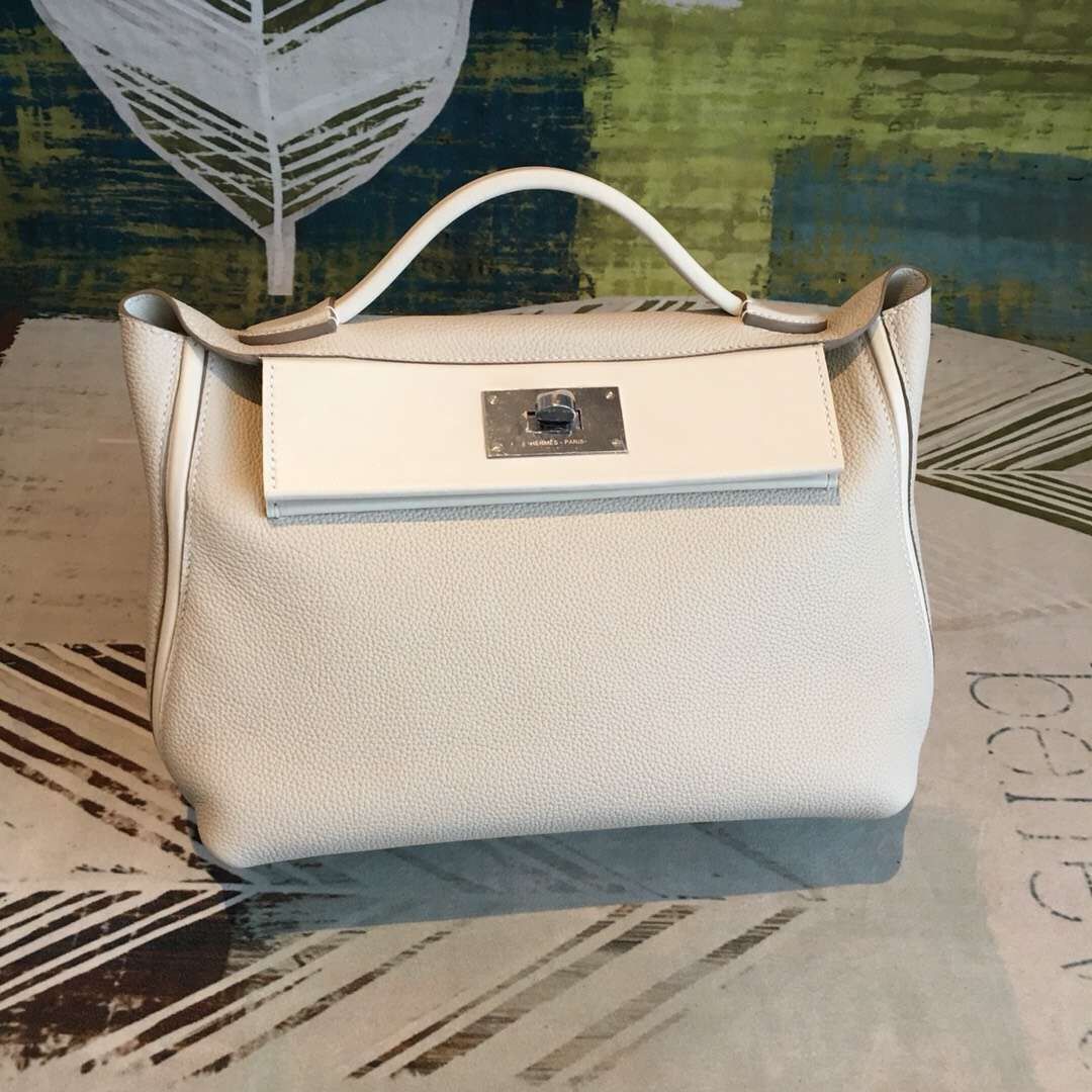 Hermes 24/24 29 Bag In White Clemence Calfskin - Image 4