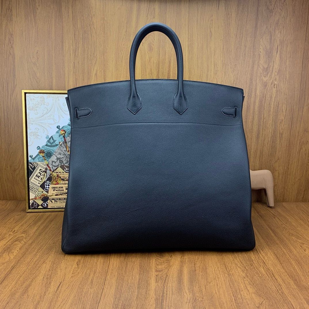Hermes Birkin HAC 50 Handmade Bag in Black Clemence Leather - Image 3
