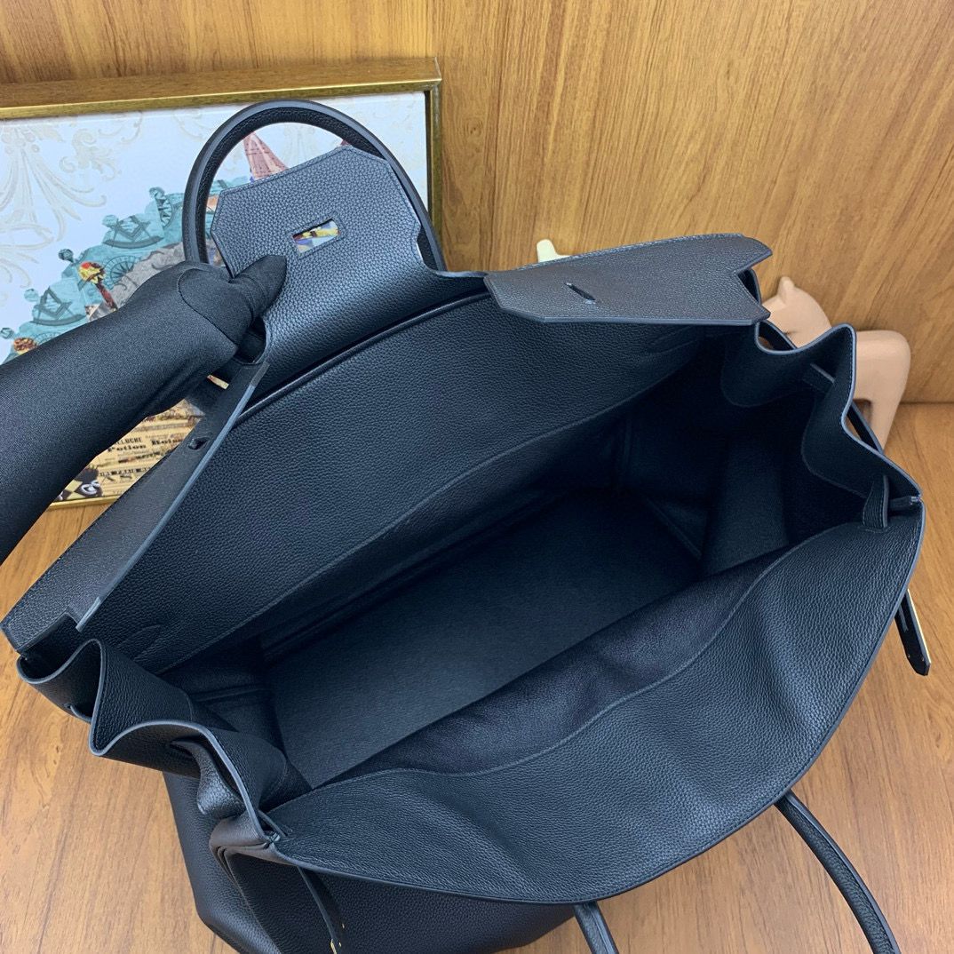 Hermes Birkin HAC 50 Handmade Bag in Black Clemence Leather - Image 7
