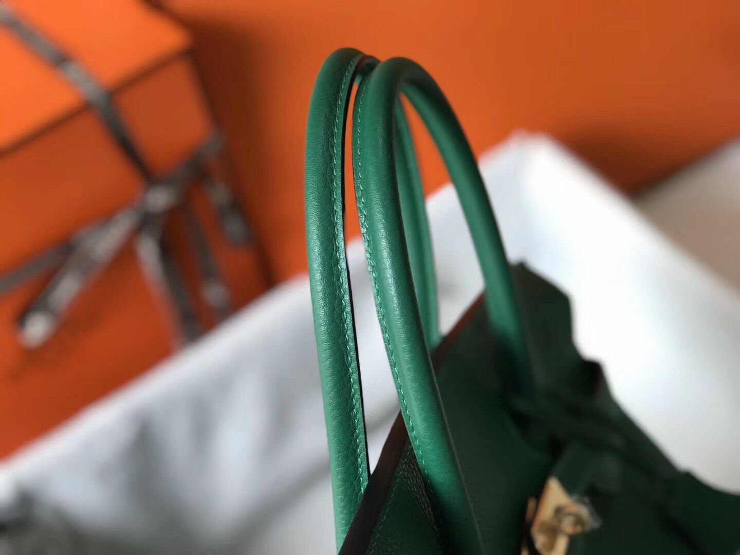 Hermes Birkin 30cm Bag In Vert Vertigo Clemence Leather GHW - Image 8