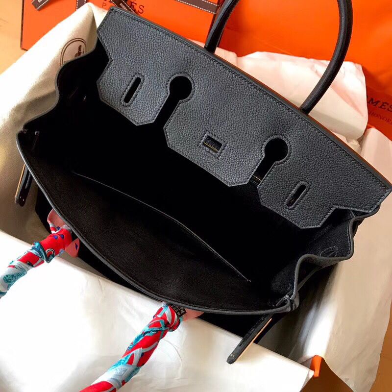 Hermes Birkin 30 Handmade Bag In Black Clemence Leather - Image 6