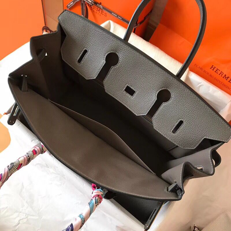 Hermes Birkin 35 Handmade Bag In Ardoise Clemence Leather - Image 7