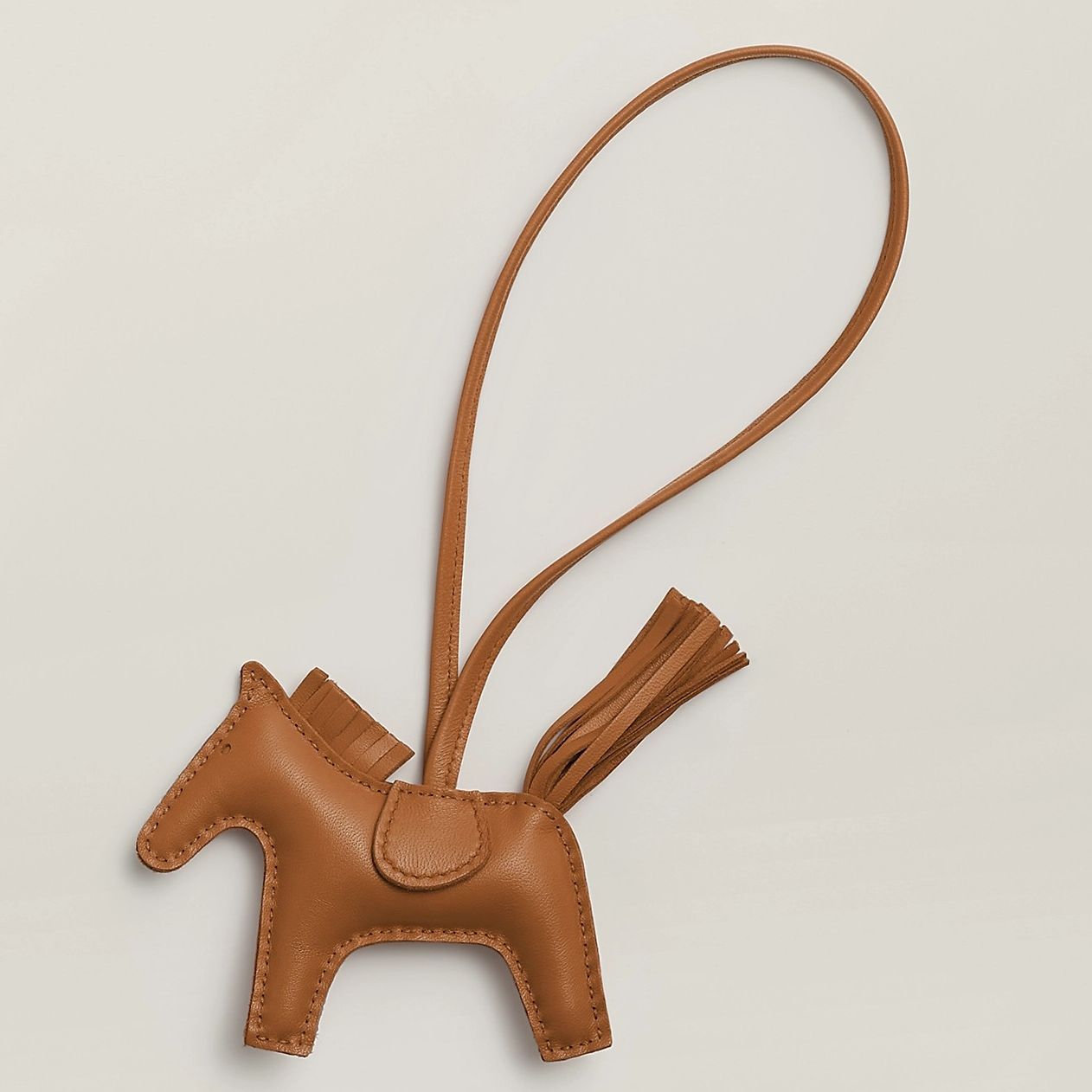 Hermes Rodeo PM Bag Charm in Gold Lambskin