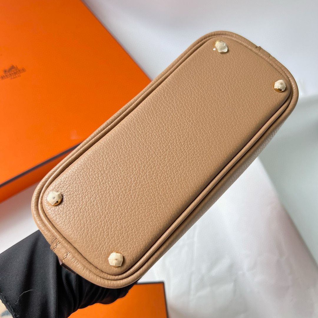 Hermes Bolide 1923 Mini Handmade Bag in Chai Chevre Mysore Goatskin - Image 10