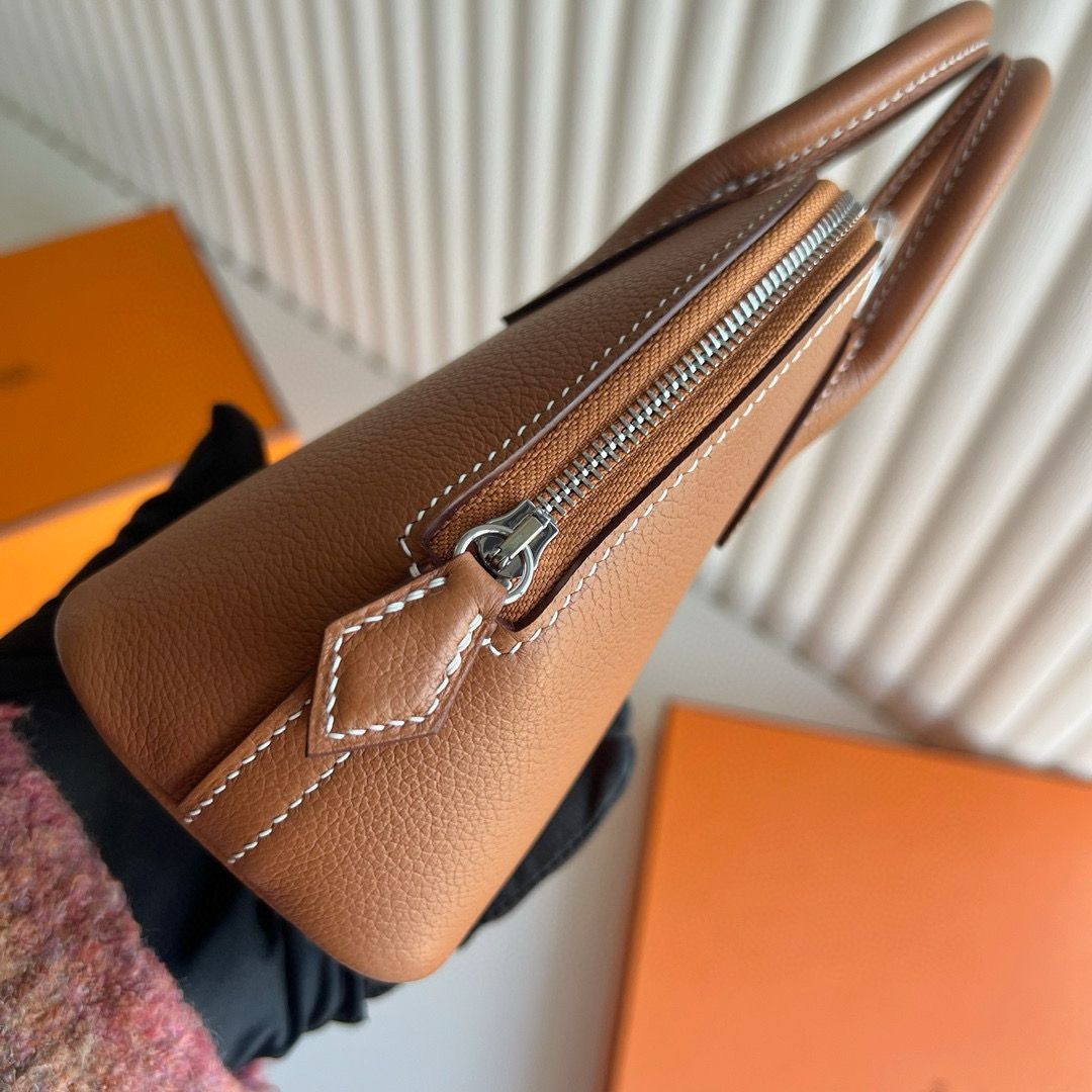 Hermes Bolide 1923 Mini Verso Handmade Bag in Gold Evercolor Calfskin - Image 7