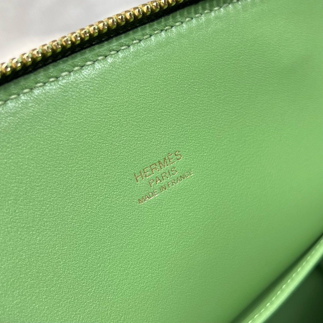 Hermes Bolide 1923 25 Handmade Bag In Vert Criquet Epsom Calfskin - Image 10