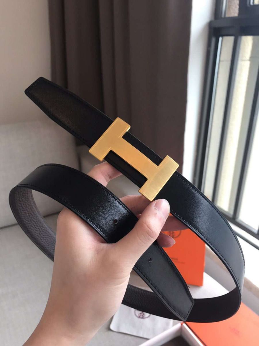 Hermes Quizz 32mm Reversible Belt In Cafe Clemence Leather - Image 3