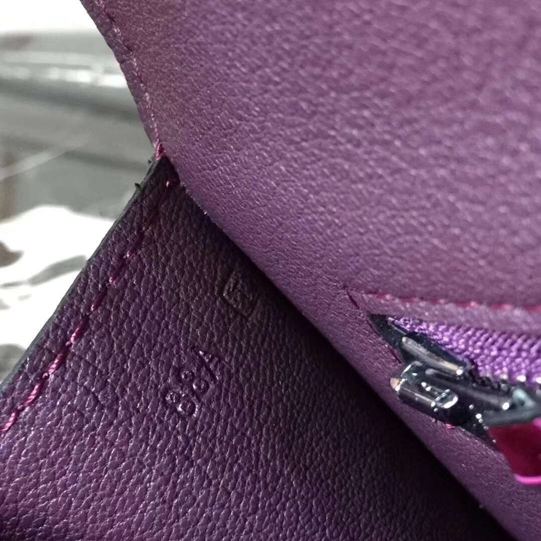 Hermes Fuchsia Constance MM 24cm Crocodile Bag - Image 9