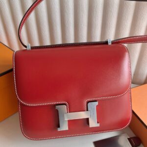 Hermes Constance 18 Handmade Bag in Rouge Piment Box Calfskin