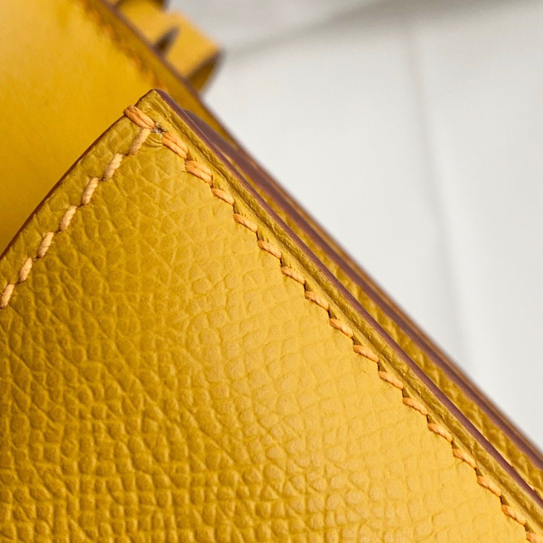 Hermes Constance 18 Handmade Bag In Jaune Ambre Epsom Calfskin - Image 9