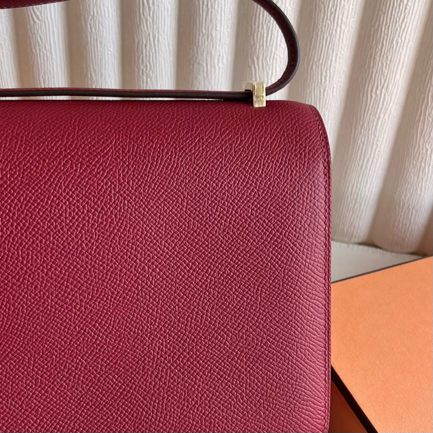 Hermes Constance 18 Handmade Bag in Rouge Grenat Epsom Calfskin - Image 6