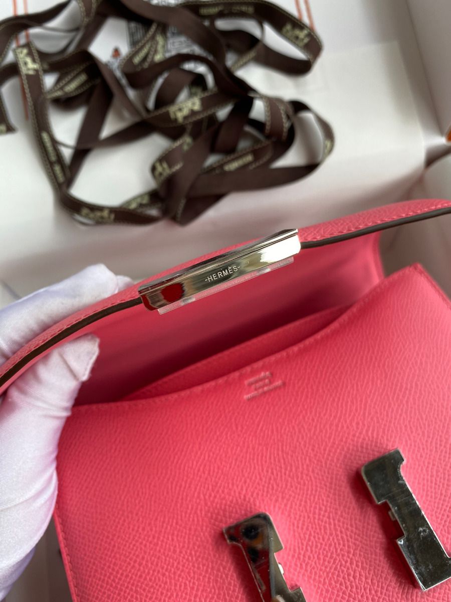 Hermes Constance 18 Handmade Bag In Rose Lipstick Epsom Calfskin - Image 9