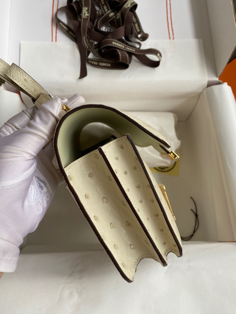 Hermes Constance 18 Handmade Bag In Parchemin Ostrich Leather - Image 3