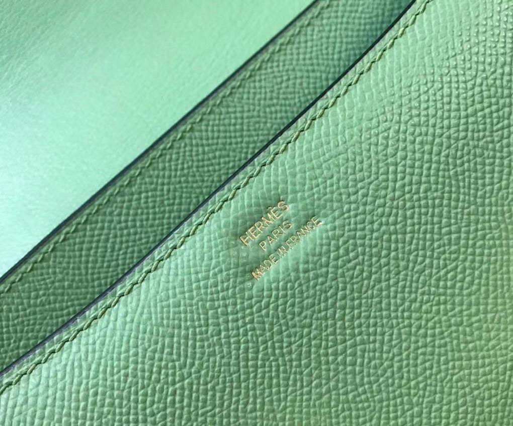 Hermes Constance 24 Handmade Bag In Vert Criquet Epsom Leather - Image 6