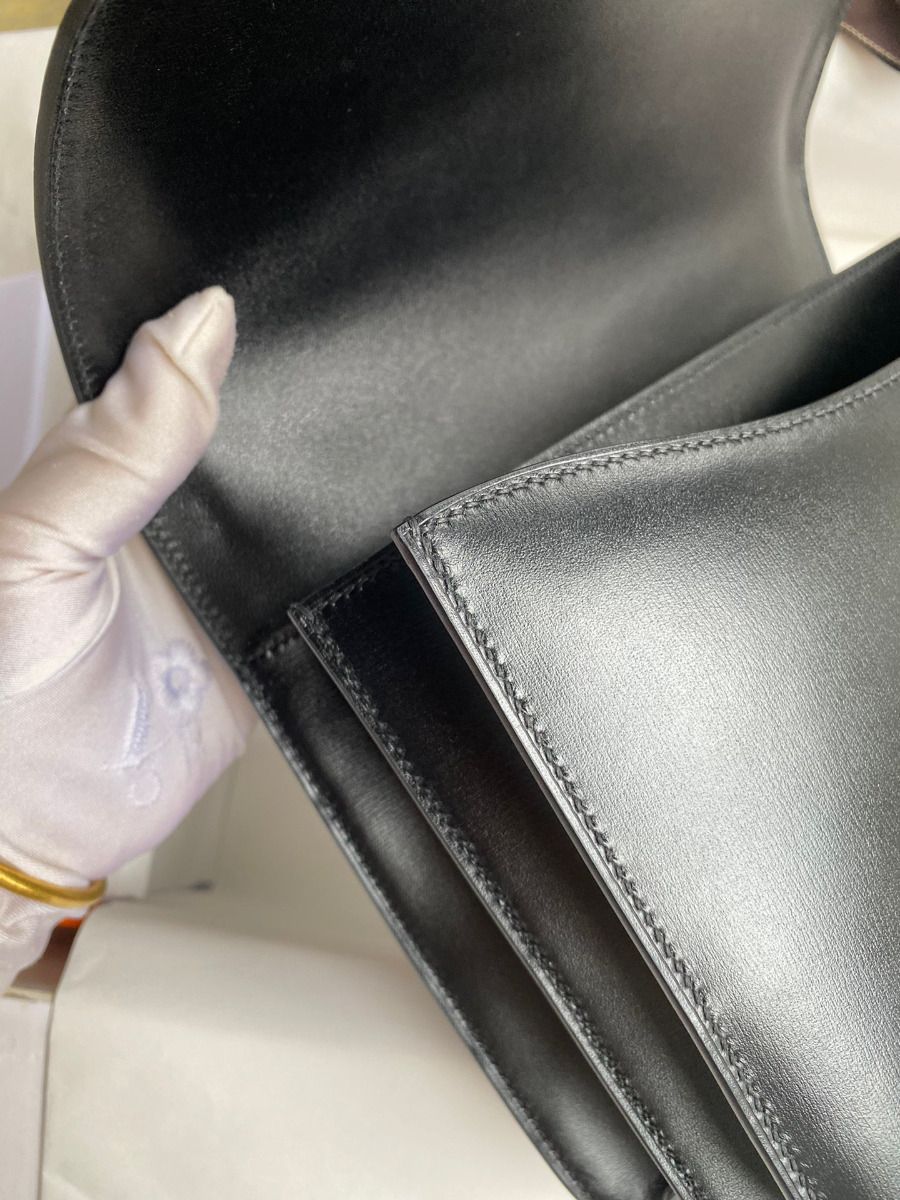 Hermes Constance 24 Handmade Bag In Black Box Calfskin - Image 8