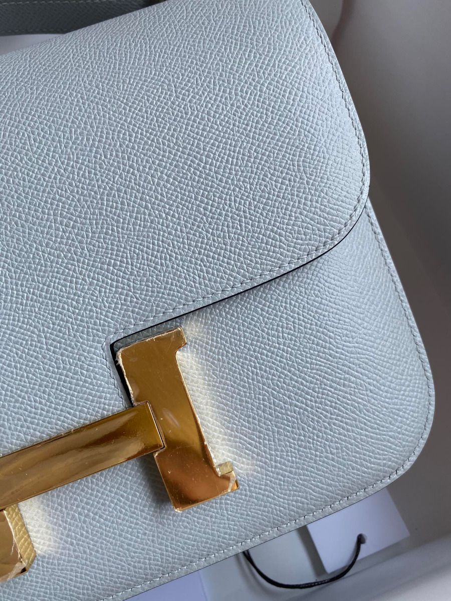 Hermes Constance 24 Handmade Bag In Blue Lin Epsom Calfskin - Image 4