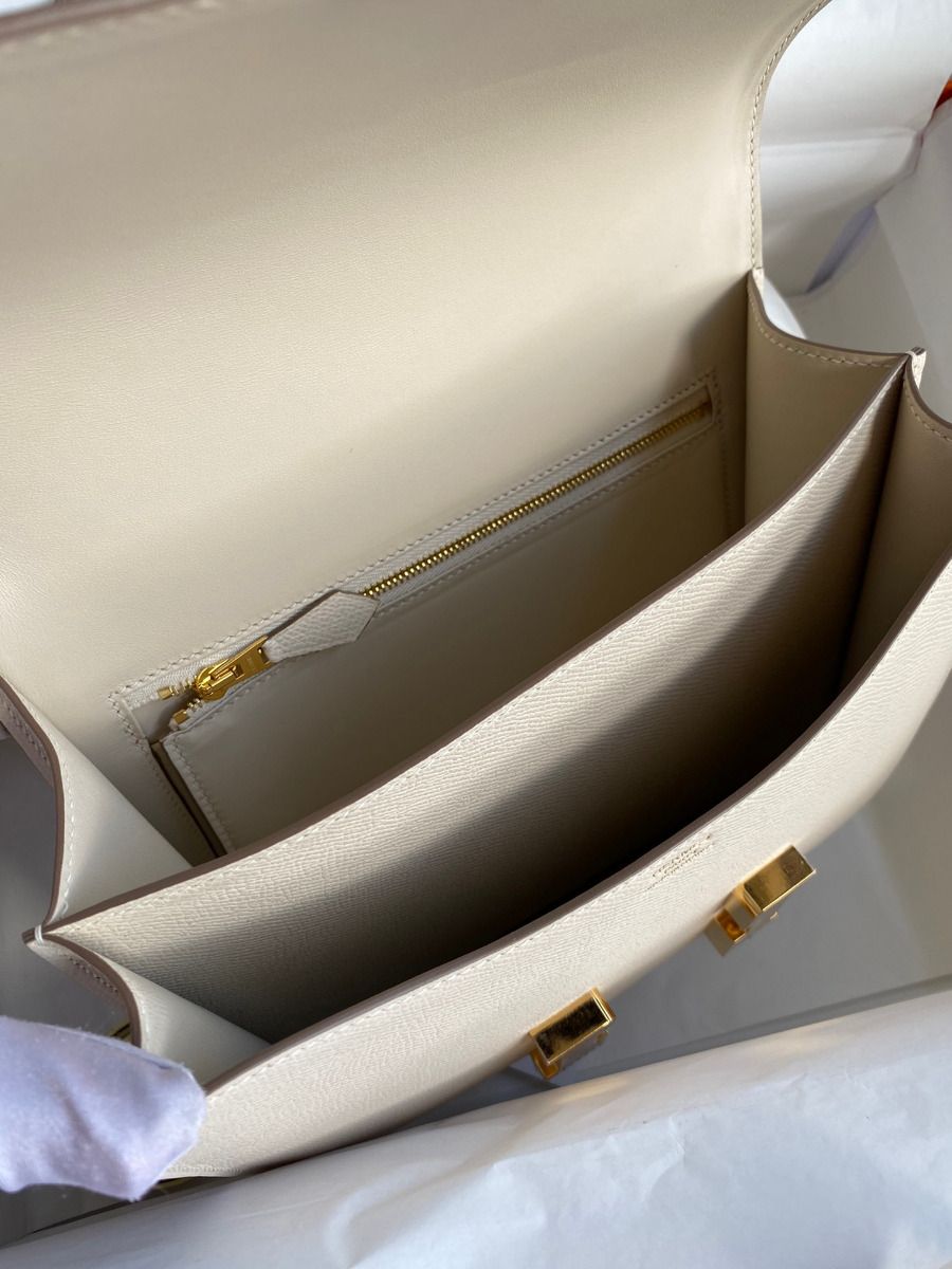 Hermes Constance 24 Handmade Bag In Craie Epsom Calfskin - Image 9