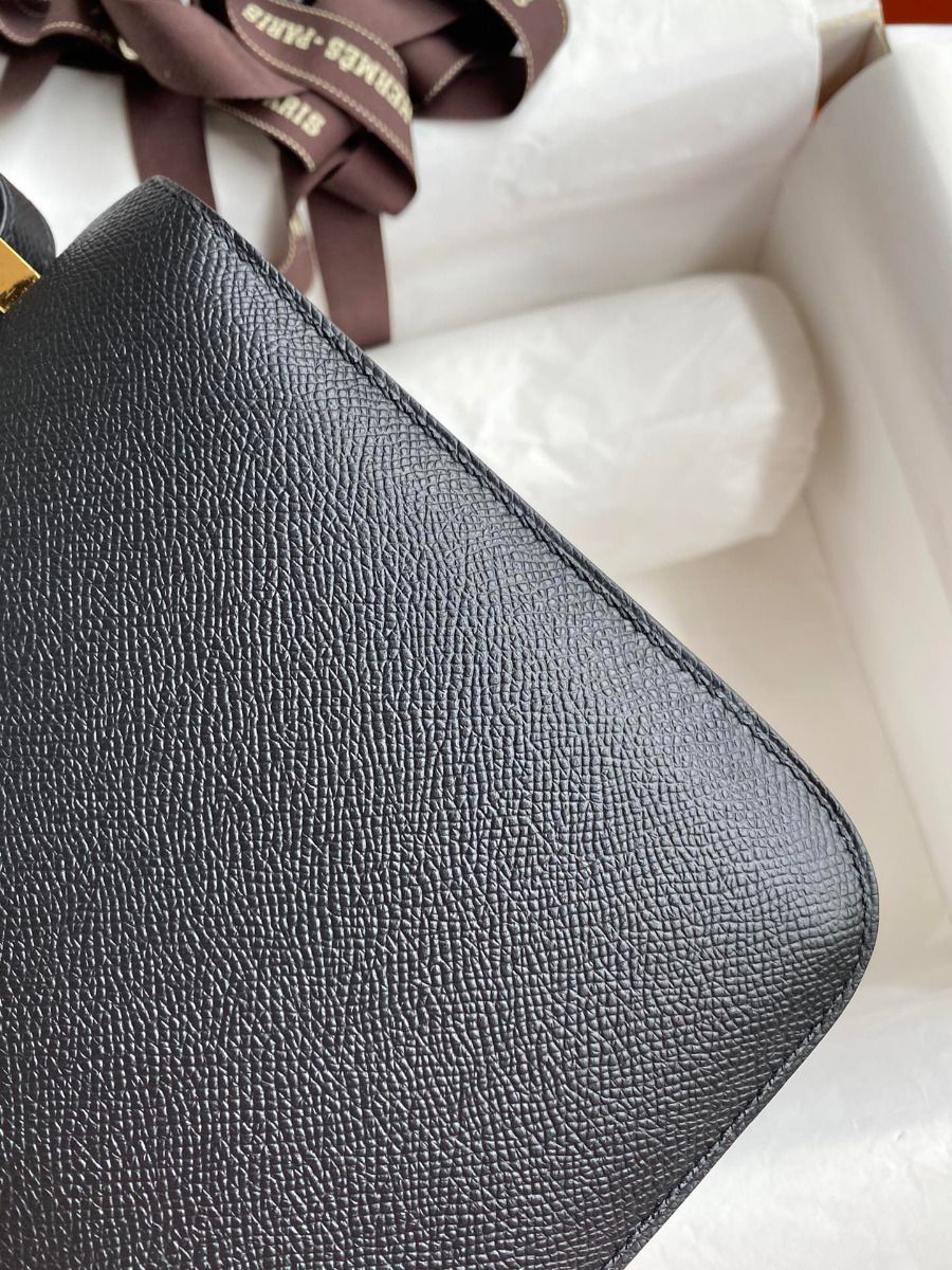 Hermes Constance 24 Handmade Bag In Black Epsom Calfskin - Image 6