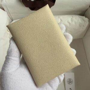 Hermes Calvi Duo Card Holder in Craie Epsom Calfskin