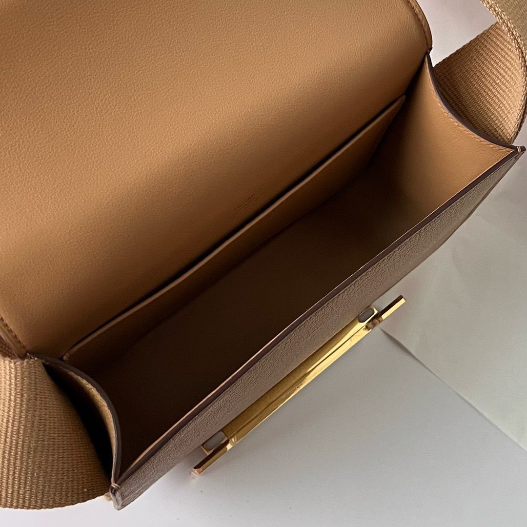 Hermes Geta Handmade Bag In Chai Chevre Mysore Leather - Image 9