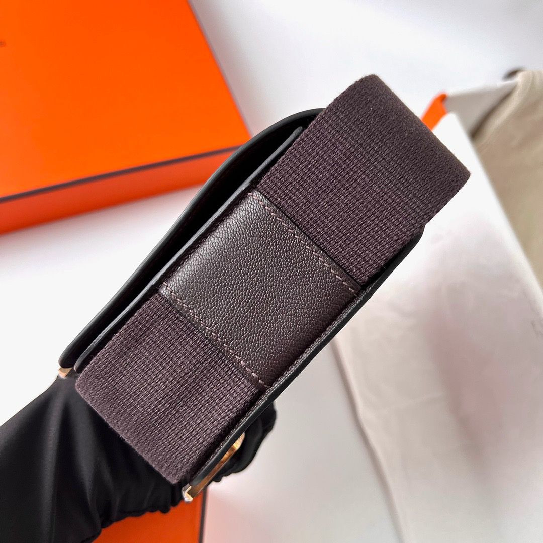 Hermes Geta Handmade Bag In Rouge Sellier Chevre Mysore Leather - Image 7