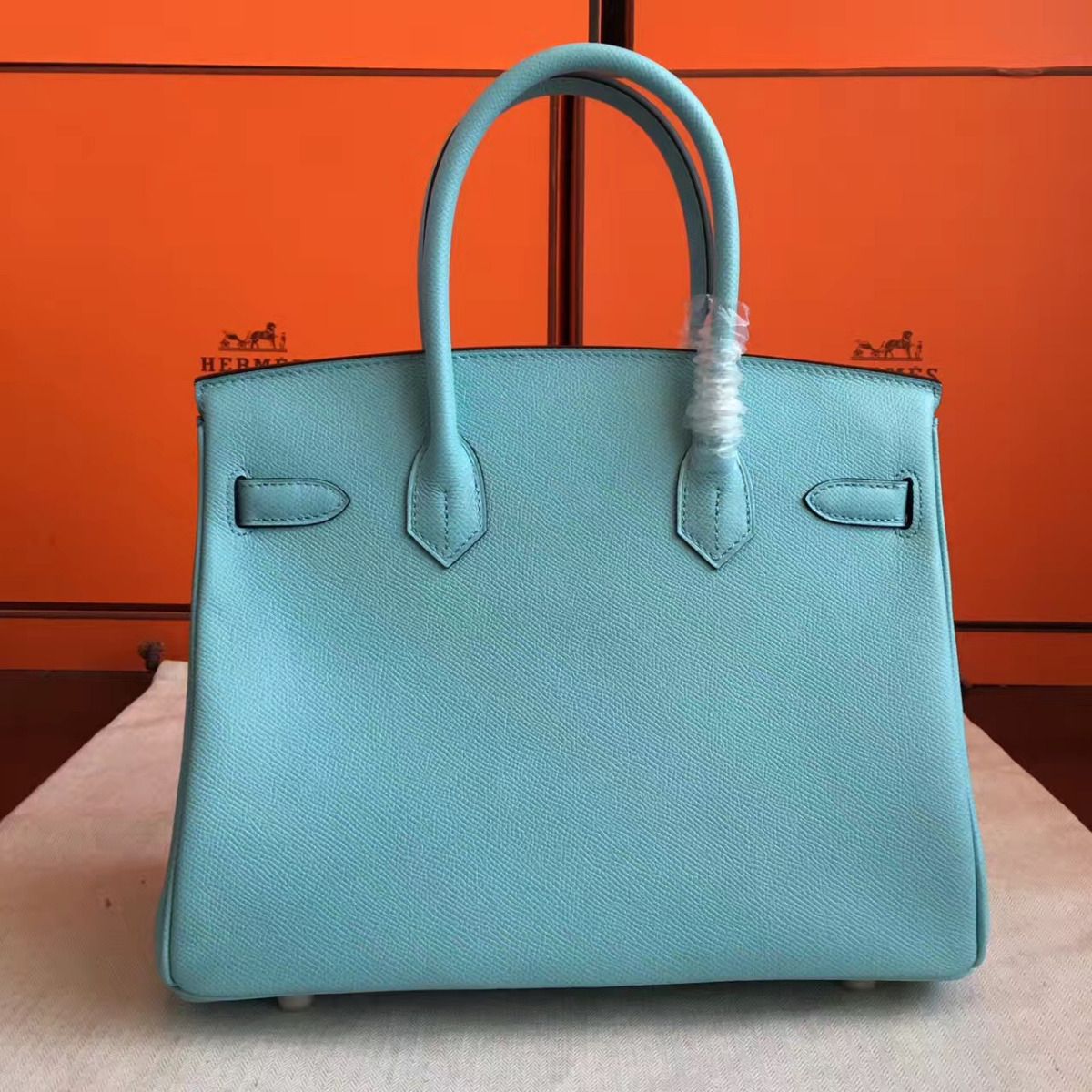 Hermes Birkin 25 Handmade Bag In Blue Atoll Epsom Calfskin - Image 3