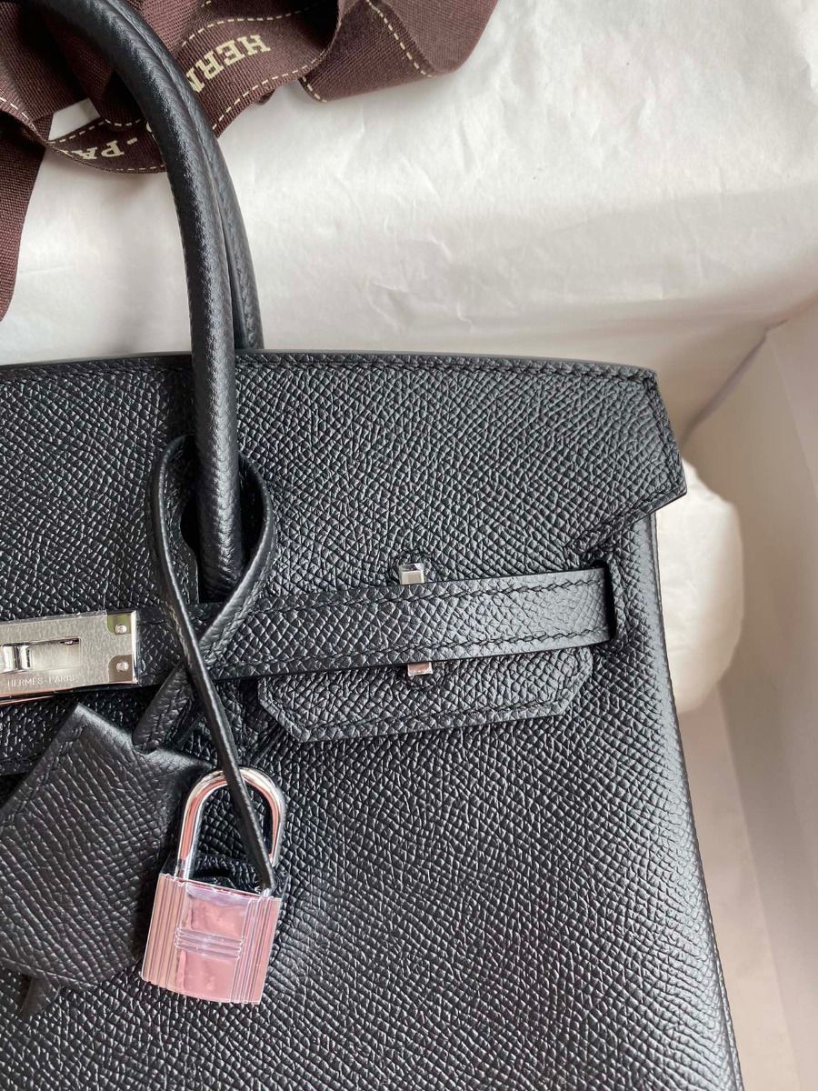 Hermes Birkin 25 Handmade Bag In Black Epsom Calfskin - Image 4