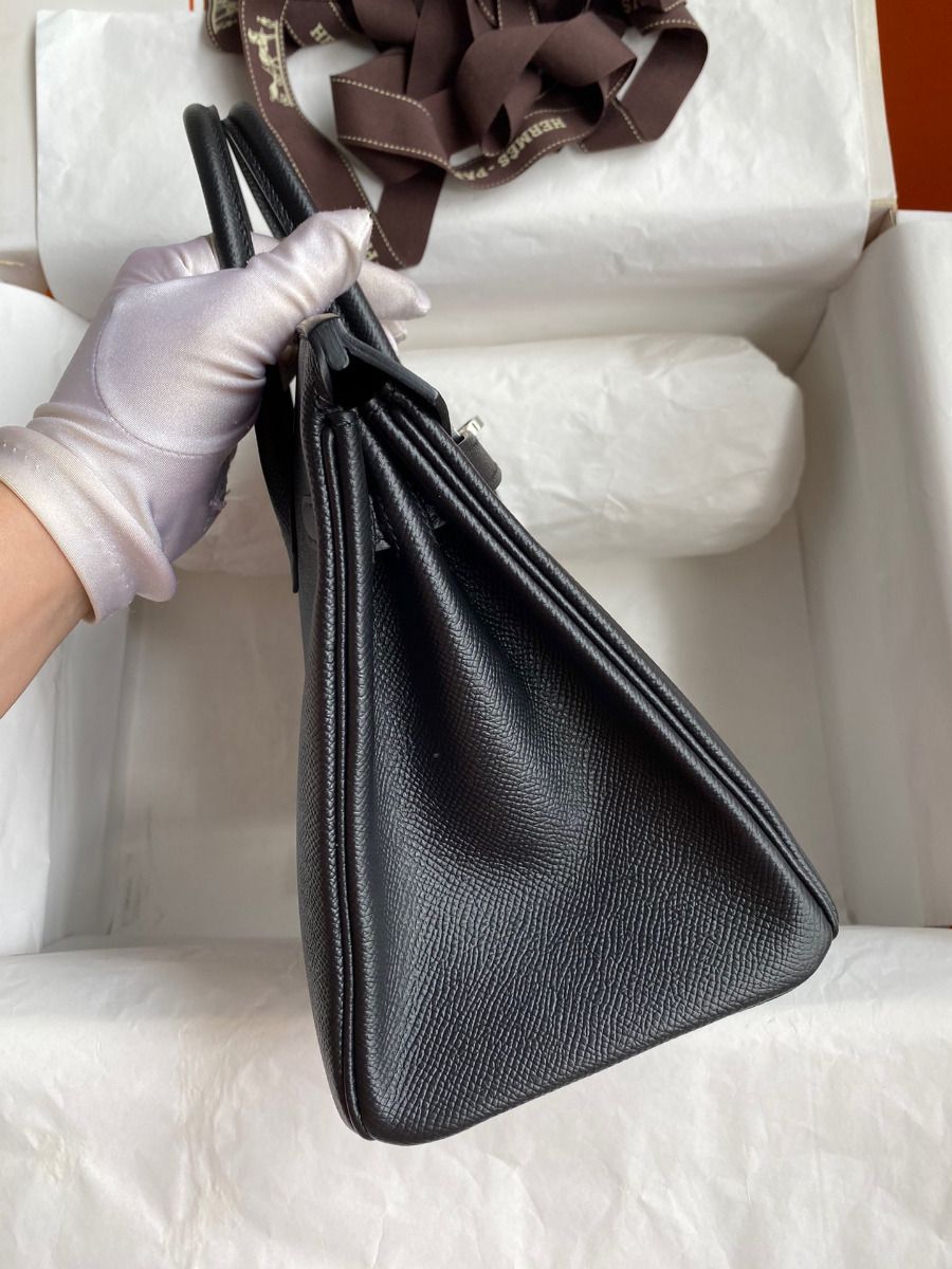 Hermes Birkin 25 Handmade Bag In Black Epsom Calfskin - Image 6