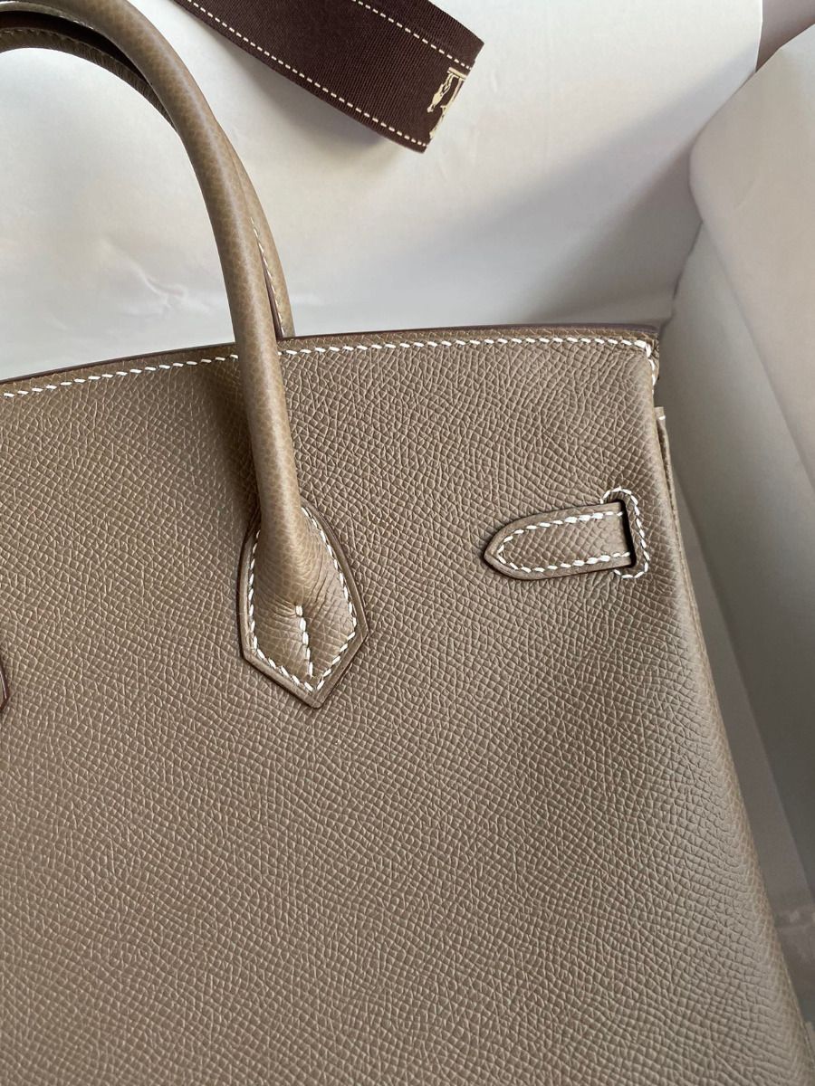 Hermes Birkin 25 Handmade Bag In Taupe Epsom Calfskin - Image 5