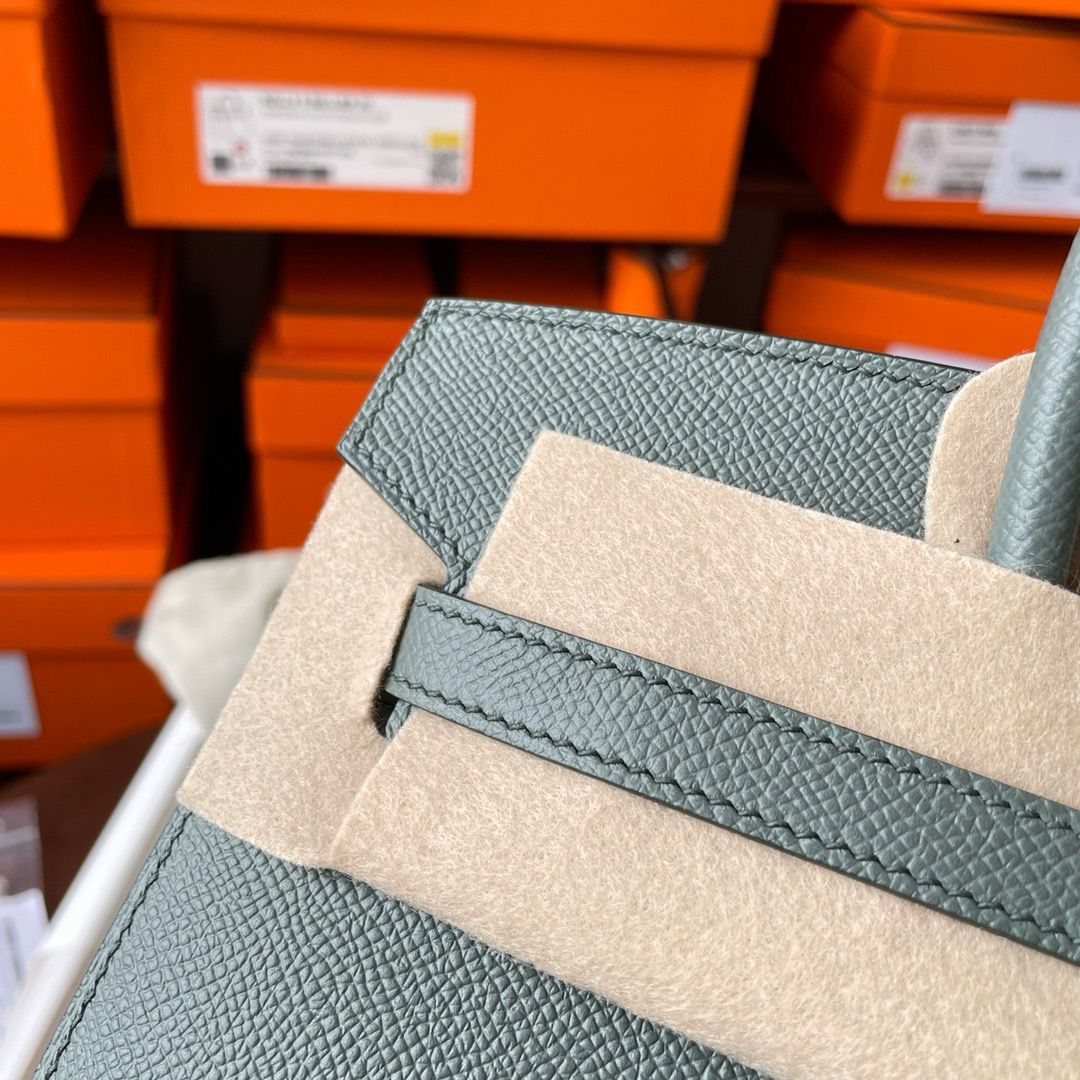 Hermes Birkin 25 Sellier Handmade Bag In Vert Amanda Epsom Calfskin - Image 7