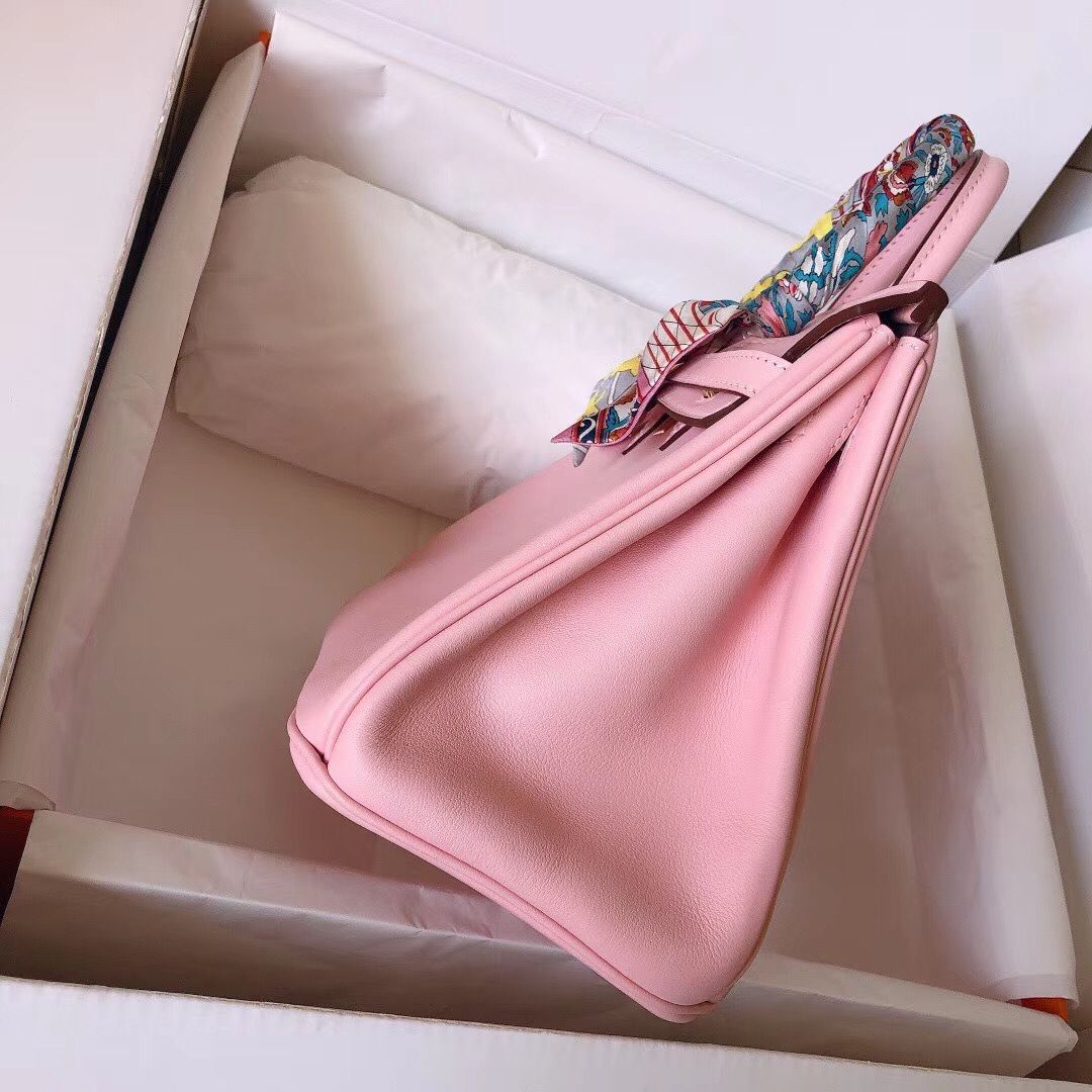 Hermes Birkin 25 Handmade Bag In Pink Swift Leather - Image 5